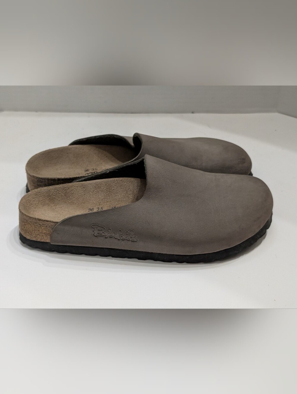 Birkenstock Birkis Women's 36/5 Brown Leather Amsterdam Clogs Slip On Shoes
